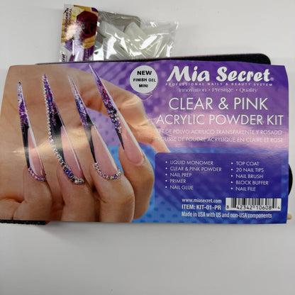 Mia Secret Clear & Pink Acrylic Powder Kit – Beginner - Friendly Nail Kit - JTessentials