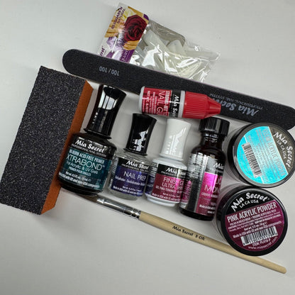 Mia Secret Clear & Pink Acrylic Powder Kit – Beginner - Friendly Nail Kit - JTessentials