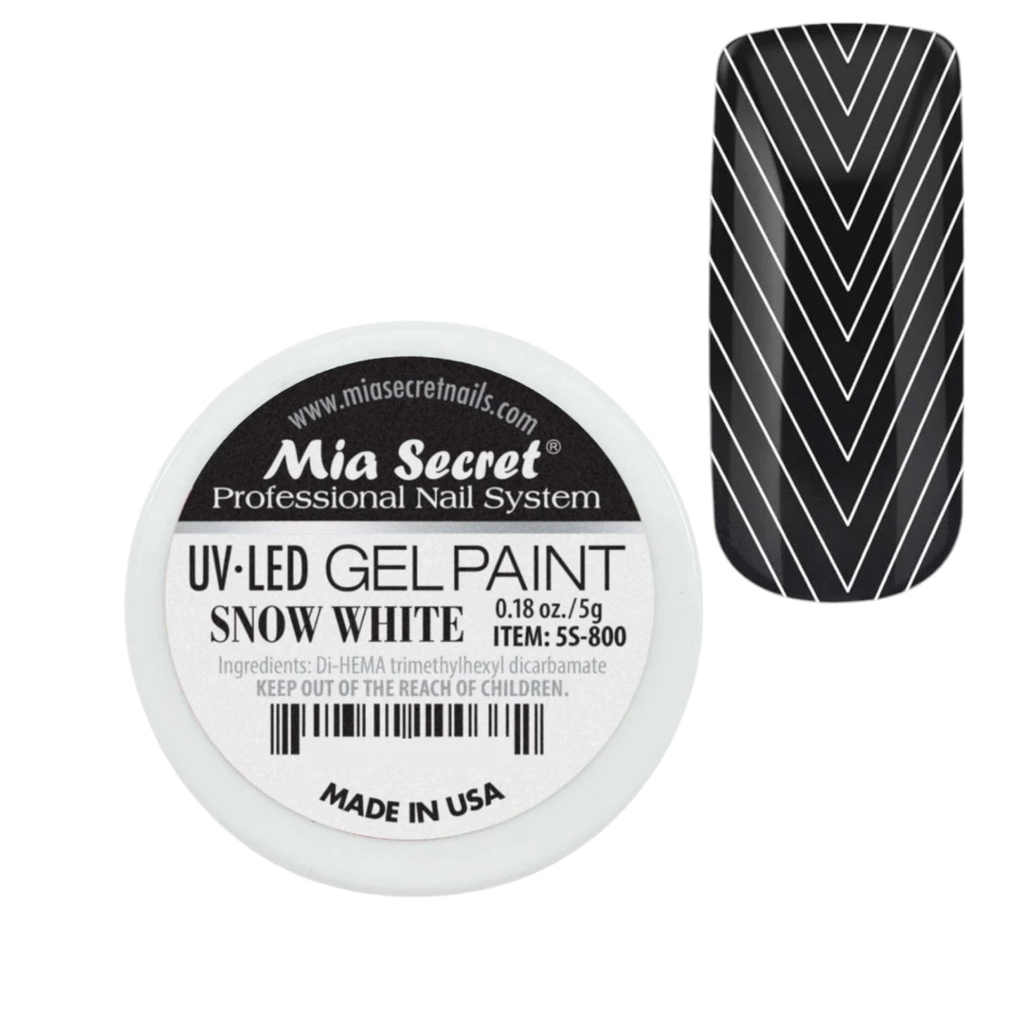 Mia Secret Snow White Gel Paint - Professional Nail Art UV/LED Gel - JTessentials