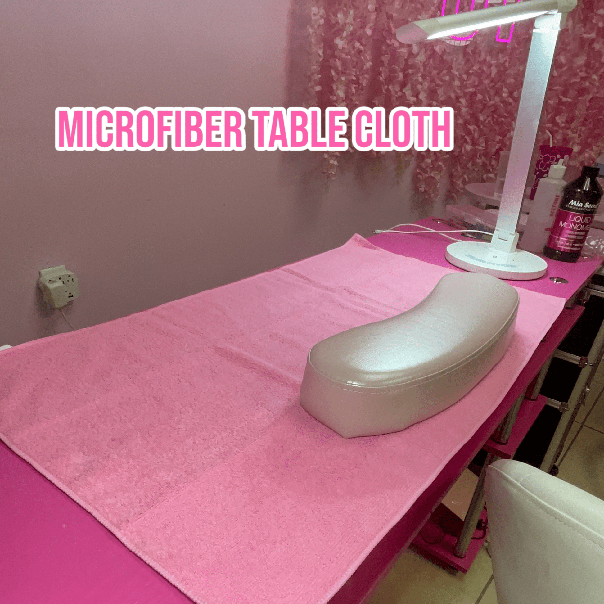 Microfiber Table Cloth - Pink, Perfect for Nail Tables - JTessentials
