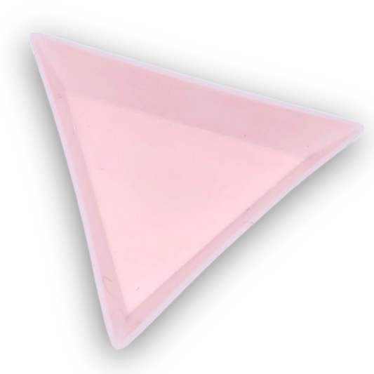 Mini Pink Triangle Nail Art Tray – Multipurpose Organizer for Crystals, Beads, & Powder - JTessentials