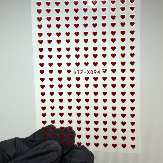 Mini Red Heart Nail Stickers | Valentine Nail Art X094 - JTessentials