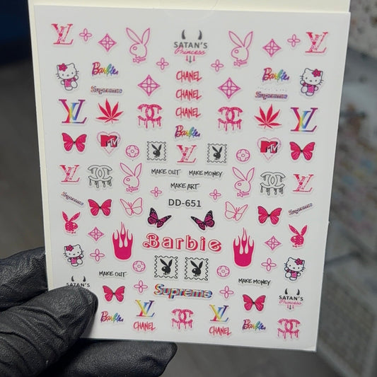 Mixed Designer Icon Nail Stickers – | DD-651 - JTessentials