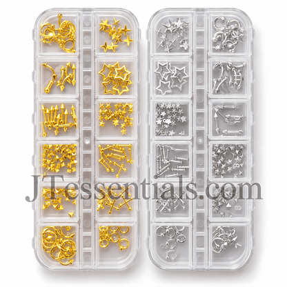 Mixed Metal/Punk Nail Art Charms – 12 Grit Box - JTessentials