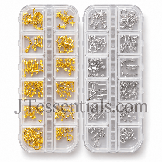 Mixed Metal/Punk Nail Art Charms – 12 Grit Box - JTessentials