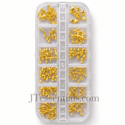 Mixed Metal/Punk Nail Art Charms – 12 Grit Box - JTessentials