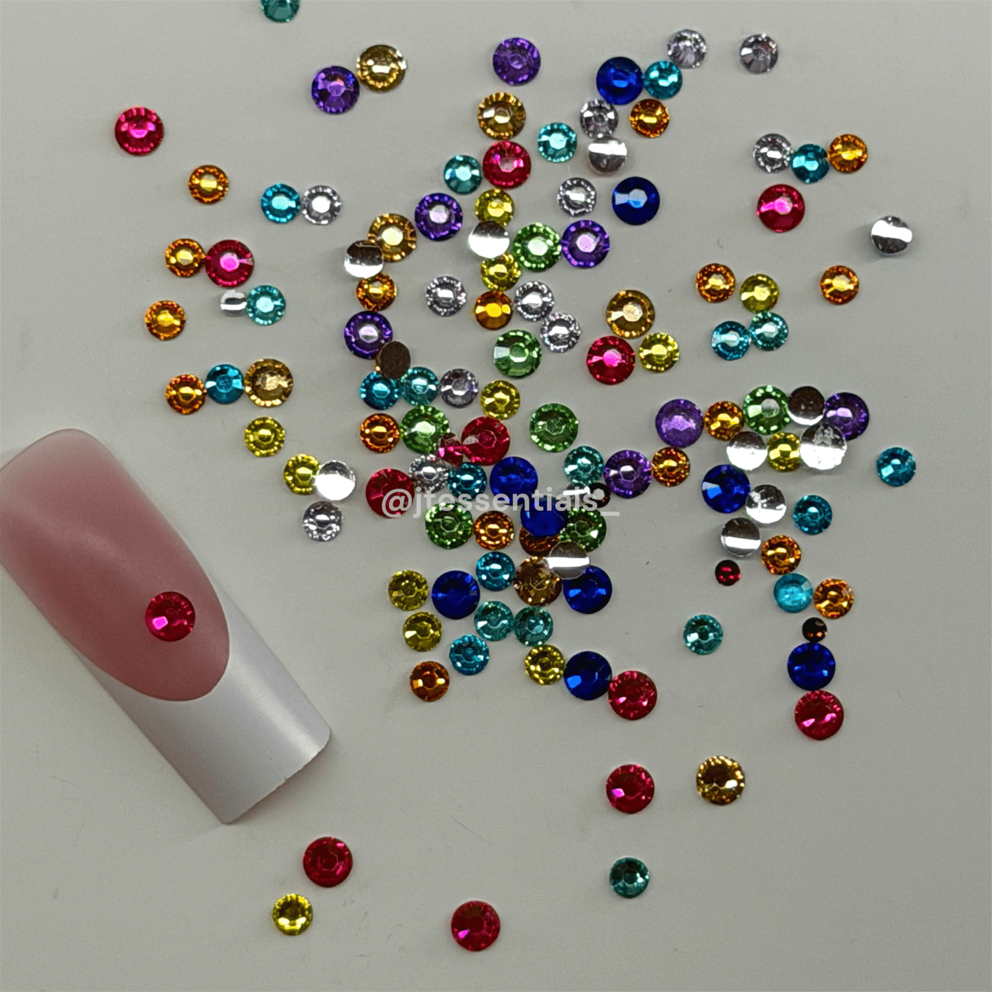 Multicolor sizes - nail rhinestone bag - JTessentials