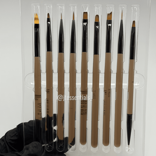 Nail Art Detail Brush Set – 9 Precision Brushes - JTessentials