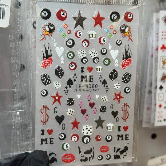 Nail Art Sticker - 80 | Dice, Cards & Casino Vibes - JTessentials