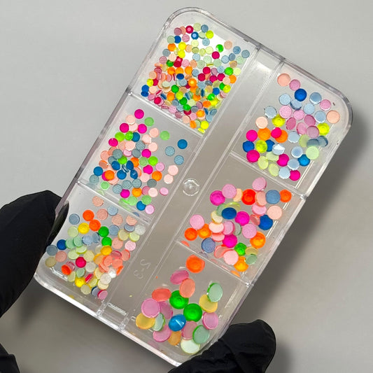 Neon Fluorescent Flatback Rhinestones Box – Mixed Bright Color Dot Gems for Nail Art - JTessentials