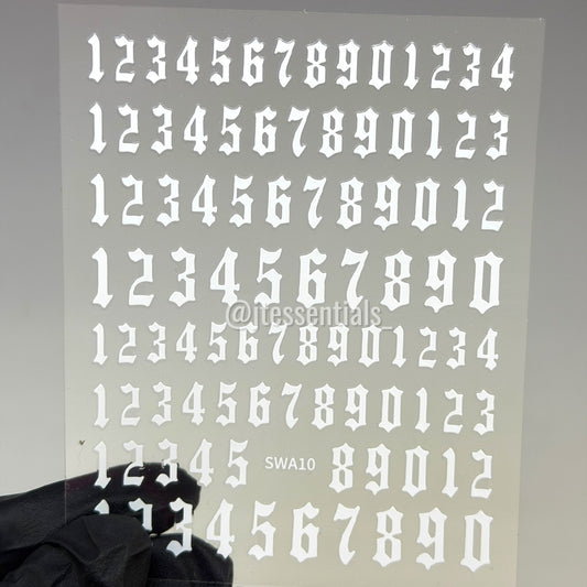 Number Set 0–9 Art Stickers|SWA10 - JTessentials