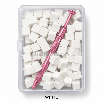 Ombré Nail Art Sponge Set with Holder Tool – Pink & White - JTessentials