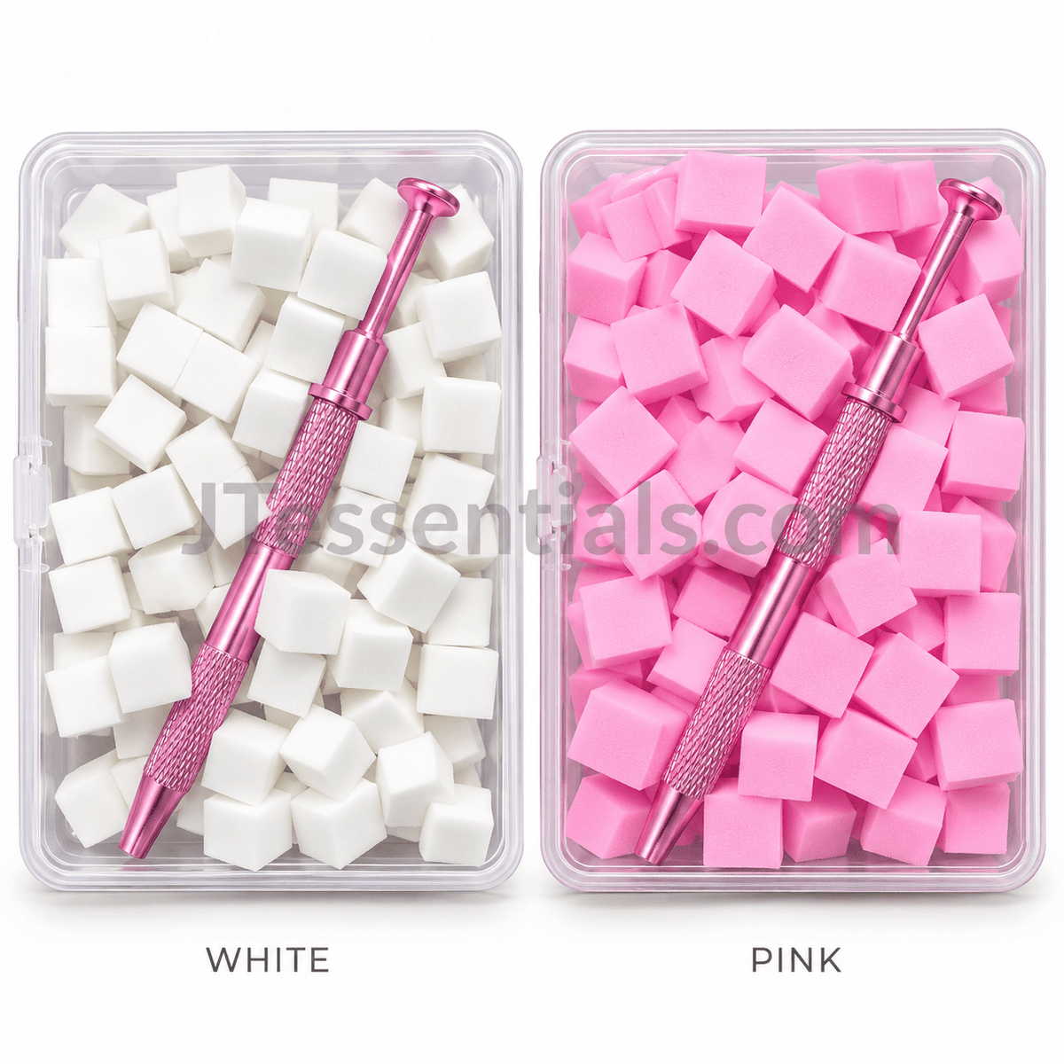 Ombré Nail Art Sponge Set with Holder Tool – Pink & White - JTessentials