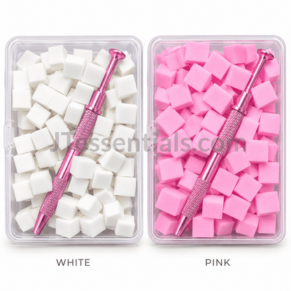 Ombré Nail Art Sponge Set with Holder Tool – Pink & White - JTessentials