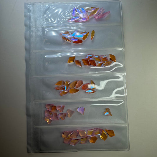 Opal Pink clear Rhinestone Shape - 6 grit pack of crystals for nail decoration - JTessentials