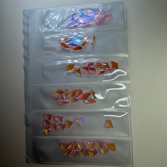 Opal Pink clear Rhinestone Shape - 6 grit pack of crystals for nail decoration - JTessentials