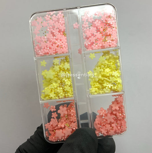 Pastel Flower Nail Art Charms Set – 3D Mini Floral Mix - JTessentials
