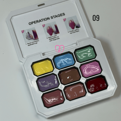Pat Pat Gel Palette – 9 Color Creamy Nail Art Painting Gel - JTessentials
