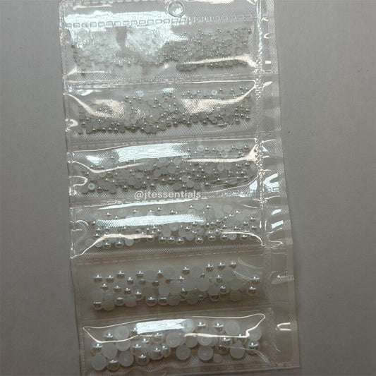 Pearl pack 6 grit nail charm - different sizes - JTessentials