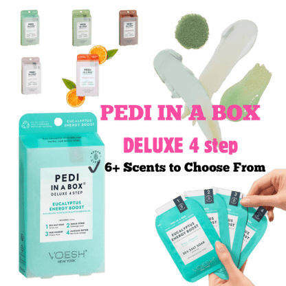 Pedi in a Box – Deluxe 4 - Step Spa Pedicure Kit | Exfoliate, Nourish, Hydrate & Glow - JTessentials