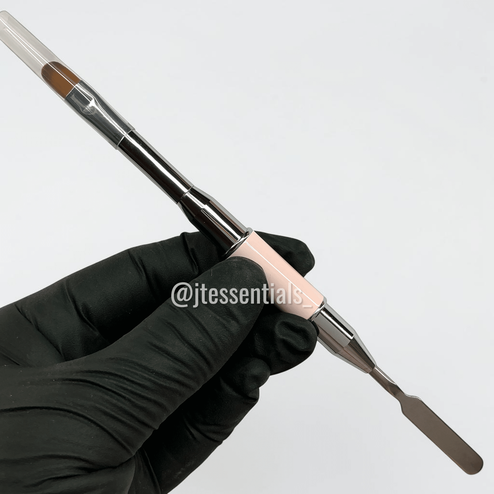 Pink 2-in-1 Polygel Nail Brush & Spatula Tool – for Nail Extension & Builder Gel Application - JTessentials