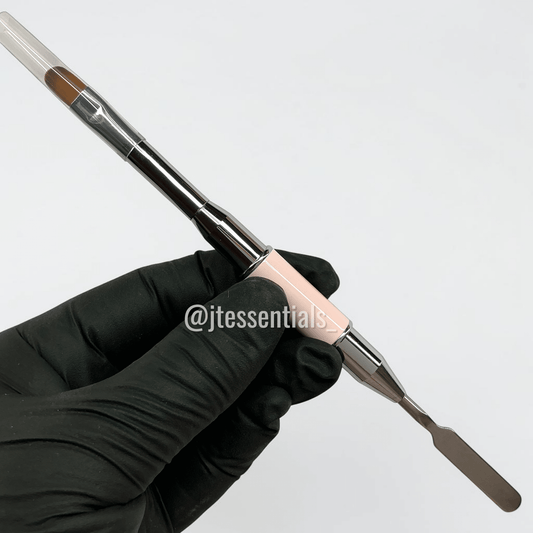 Pink 2-in-1 Polygel Nail Brush & Spatula Tool – for Nail Extension & Builder Gel Application - JTessentials
