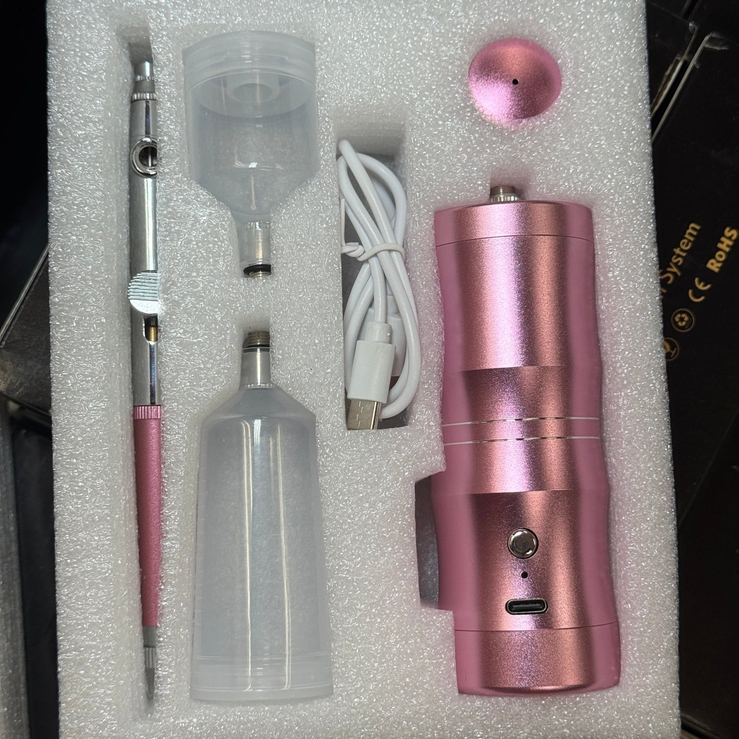 Pink Cordless Airbrush Machine – Nail Art Air Compressor - JTessentials