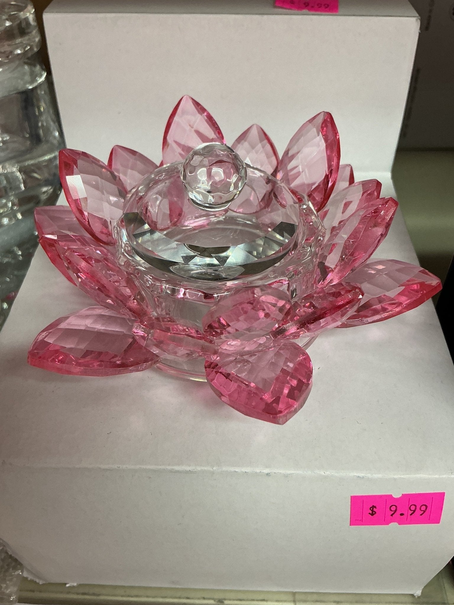 Pink Crystal Lotus Dappen Dish – Acrylic Nail Liquid Holder - JTessentials