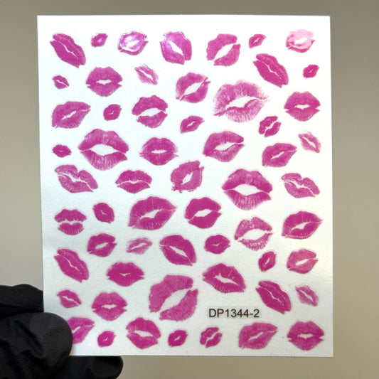 Pink - Lip Kiss Nail Sticker – Easy - to - Apply Nail Art Decals for a Flirty Look - JTessentials