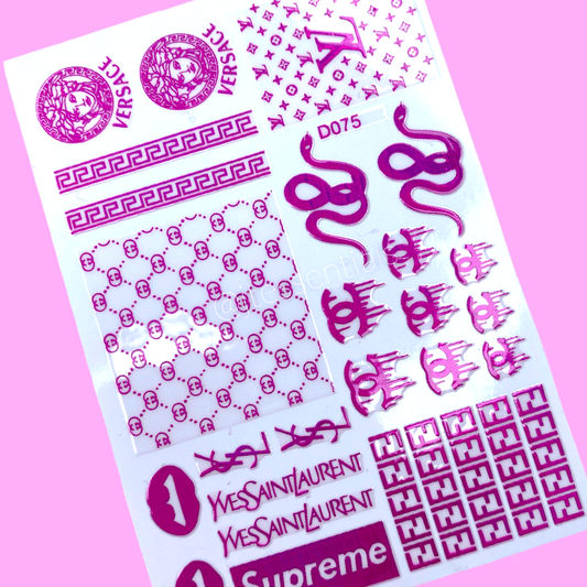 Pink Luxurious Brands Lips & Snake Sticker D075 - 3 - JTessentials