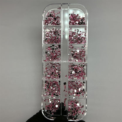 Pink Mixed Rhinestone, Heart,Flower, Butterfly Nail Charms Set – Crystal Nail Art - JTessentials