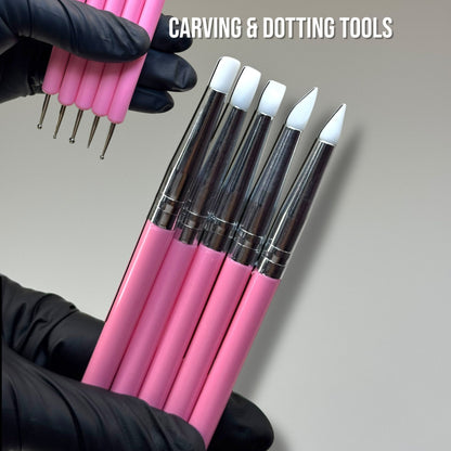 Pink Silicone Carving & dotting Gel Tools - 5 PCs Pack - JTessentials