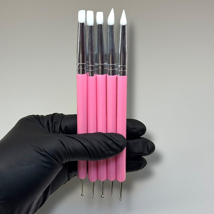 Pink Silicone Carving & dotting Gel Tools - 5 PCs Pack - JTessentials