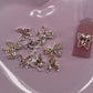 Pink & Silver Nail Charms Mix – Bows & Butterflies Rhinestone Set for Glam Nail Art (10 pcs) - JTessentials