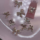 Pink & Silver Nail Charms Mix – Bows & Butterflies Rhinestone Set for Glam Nail Art (10 pcs) - JTessentials