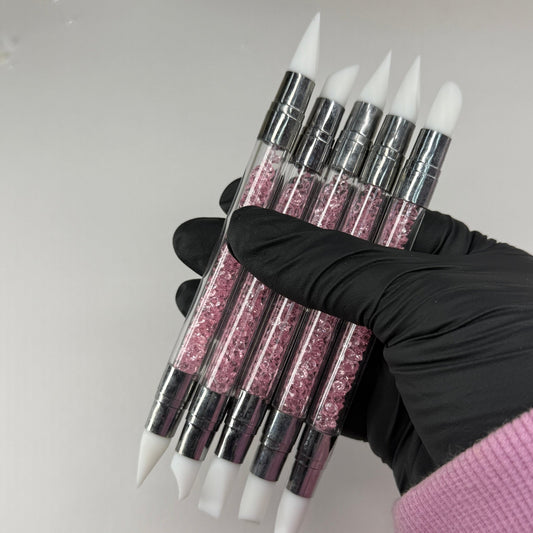PINK & WHITE 02-Silicone Pencils Molding Gel Tools - 5 PCs Pack - JTessentials