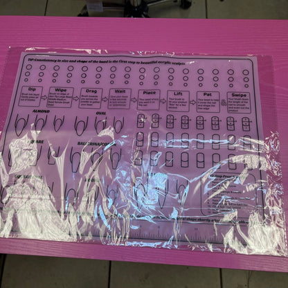 Practice Acrylic Mat - Silicone Acrylic Application Nail Tech Training Mat - JTessentials