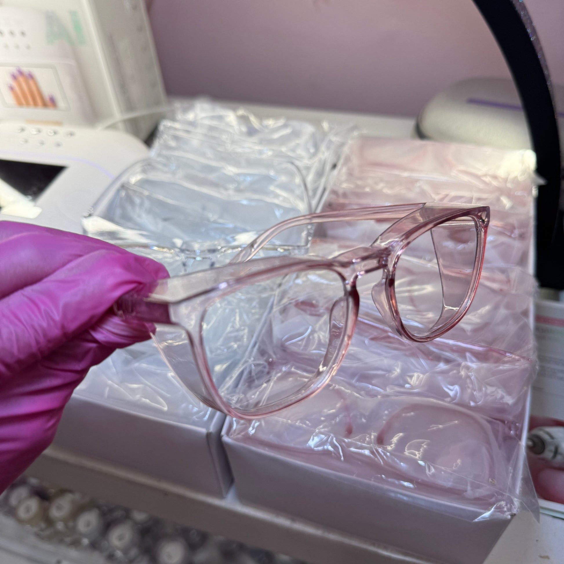 Protective Nail Tech Glasses – Pink Safety Eyewear - JTessentials