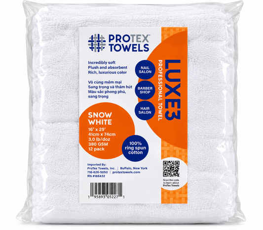 ProTex Luxe3 Professional Salon Towels 12 Pack – 100% Cotton 16” x 29” - JTessentials