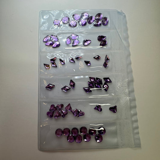 Purple Rhinestone Shape - 6 grit pack of crystals for nail decoration - JTessentials