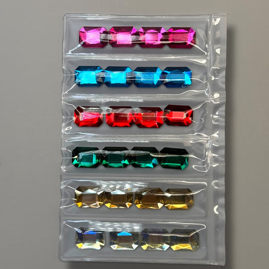 Rectangle 6 - Color Jumbo Crystal Rhinestones – Flatback Nail Art Charms - JTessentials