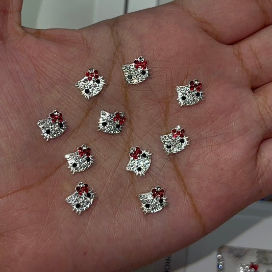 Red Bling Face - hello k nail charm - JTessentials