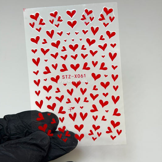 Red Heart Nail Stickers |X061 - JTessentials