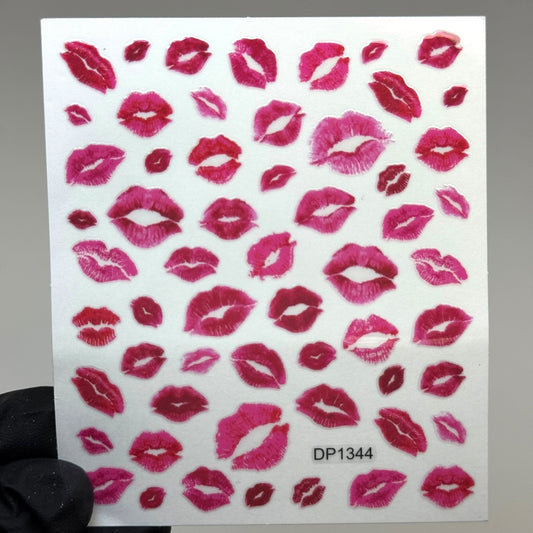 Red - Lip Kiss Nail Sticker – Easy - to - Apply Nail Art Decals for a Flirty Look - JTessentials