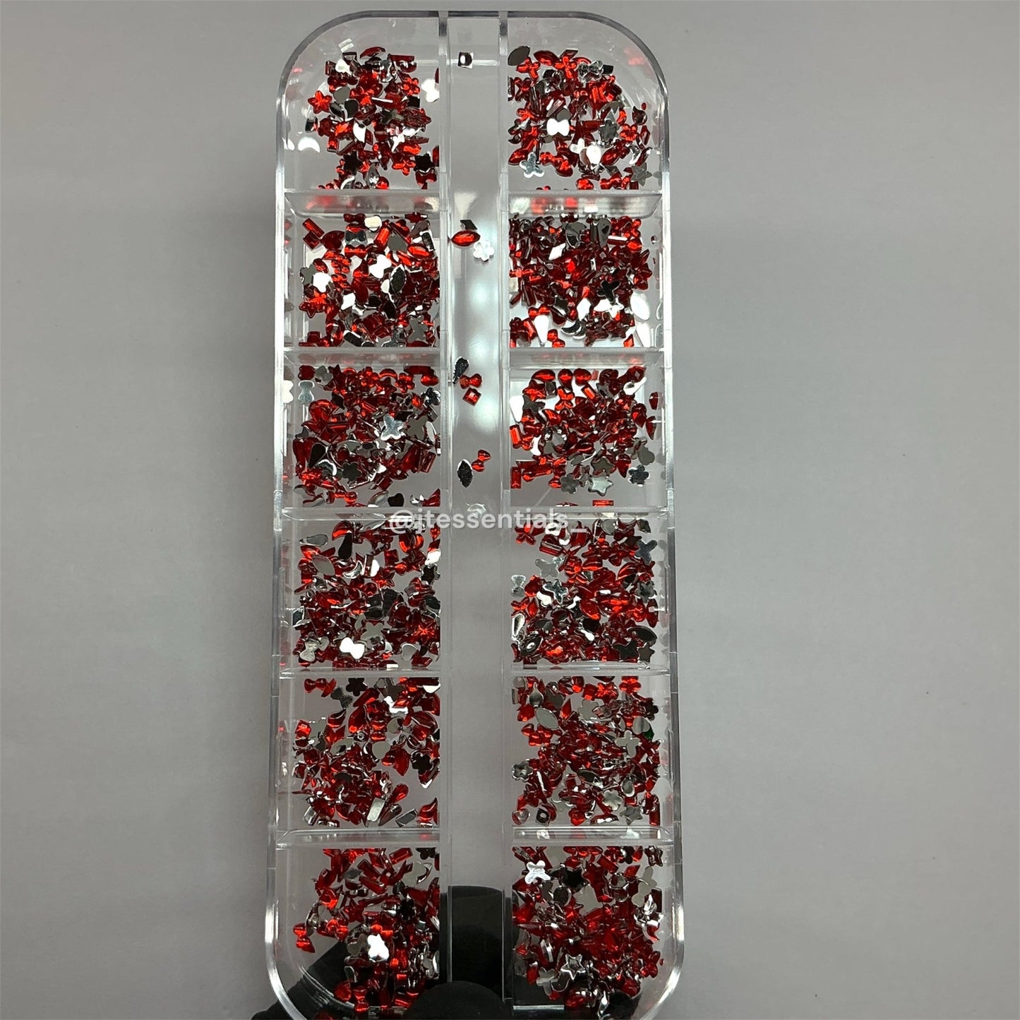 RED Mixed Rhinestone, Heart,Flower, Butterfly Nail Charms Set – Crystal Nail Art - JTessentials