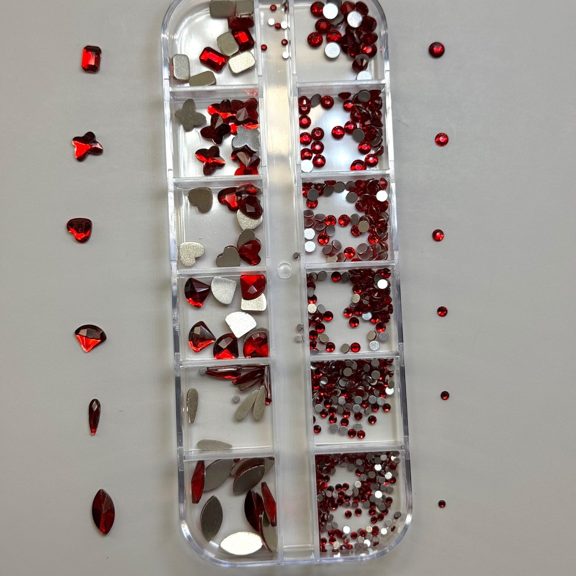 Red rhinestone box - 12 grit high quality - JTessentials