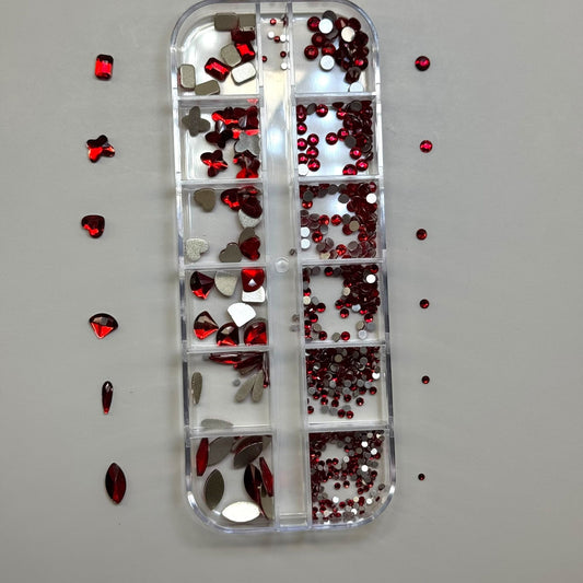 Red rhinestone box - 12 grit high quality - JTessentials