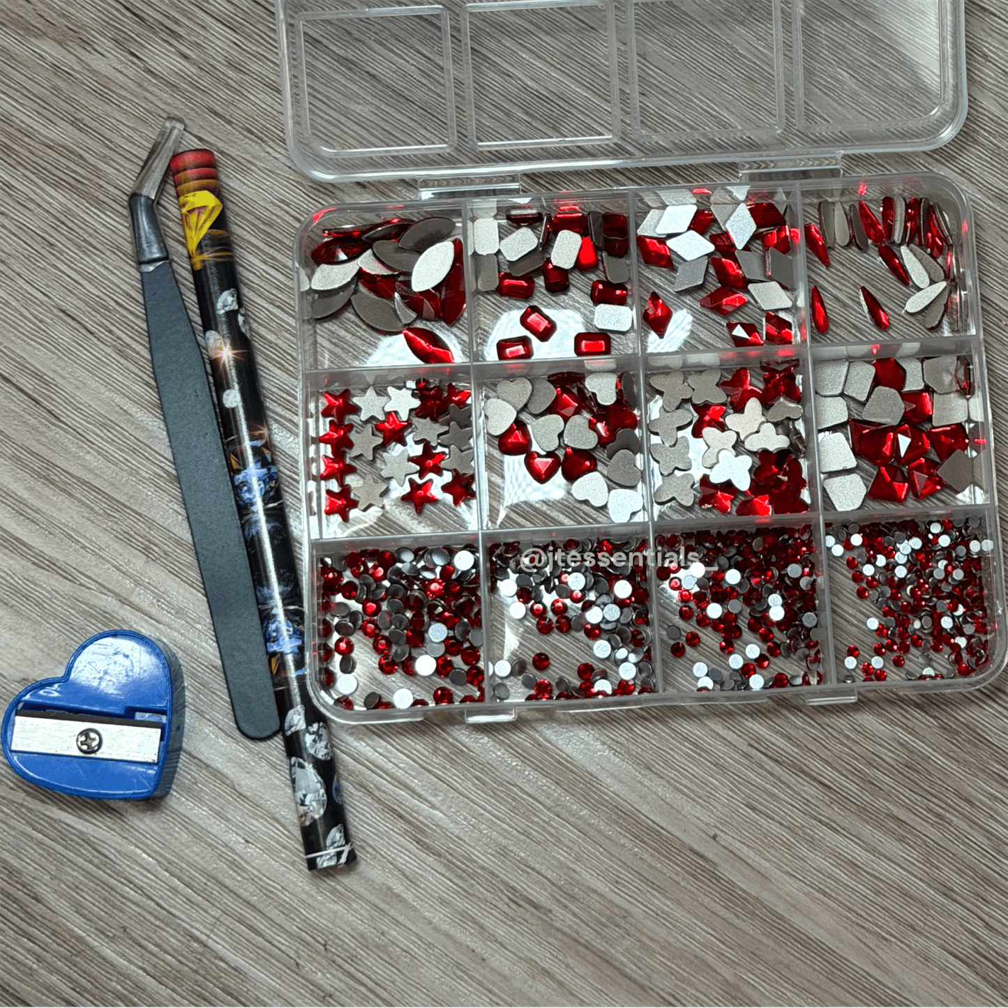 Red Shape Flatback - picker & tweezer art set - JTessentials