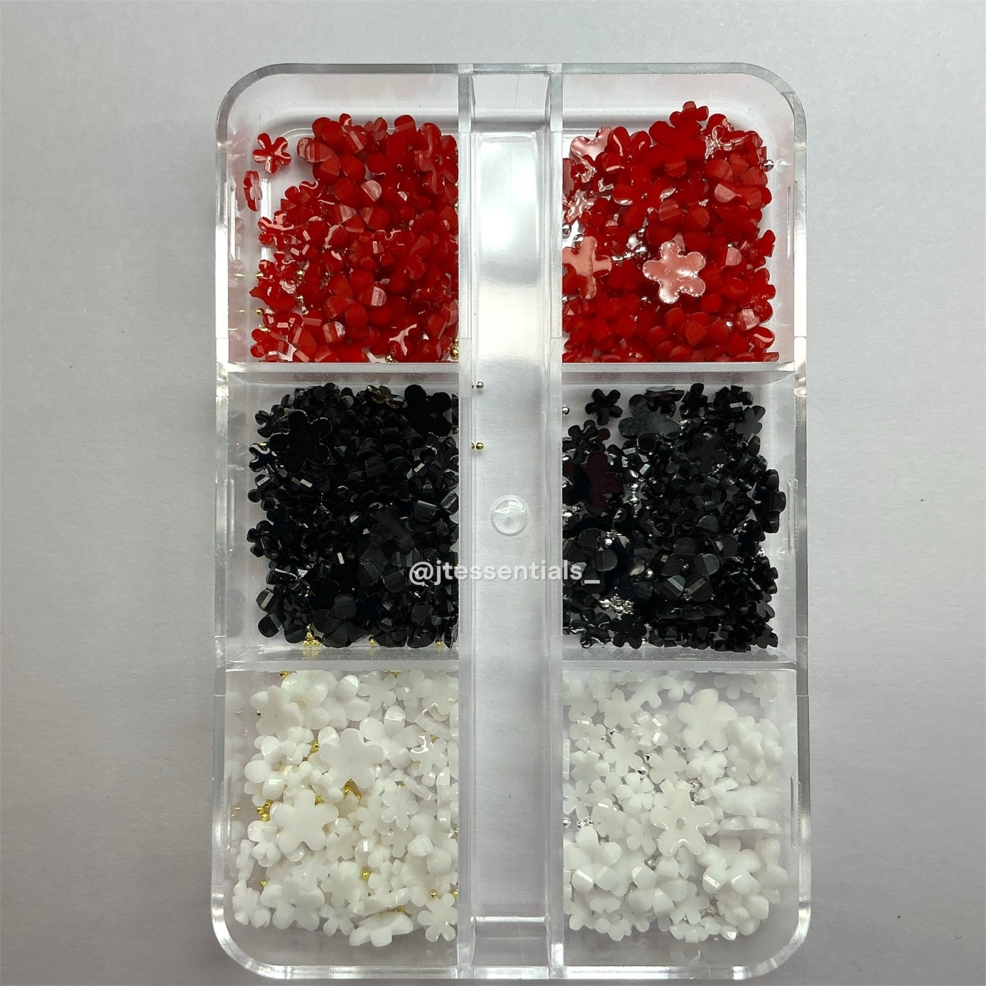 Red,White & black 3D Resin Flower BOx - JTessentials