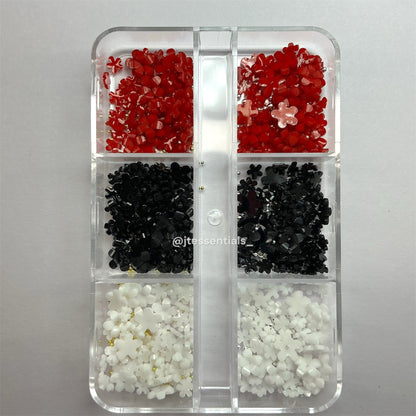 Red,White & black 3D Resin Flower BOx - JTessentials